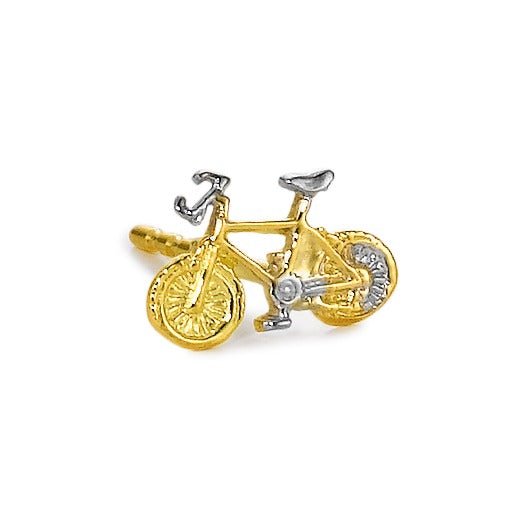 mountainbike schmuck Ohrstecker 1 Stk 750/18 K Gelbgold Mountainbike