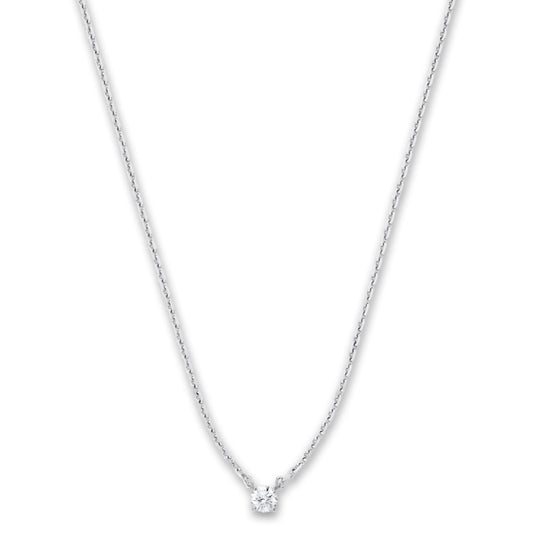 Collier or gris avec diamant