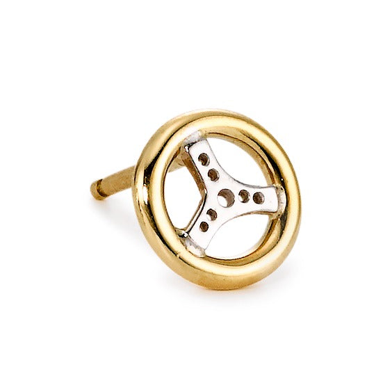fahrradlenker schmuck Ohrstecker 1 Stk 750/18 K Gelbgold Lenkrad Ø9 mm – Rhomberg Schmuck GmbH