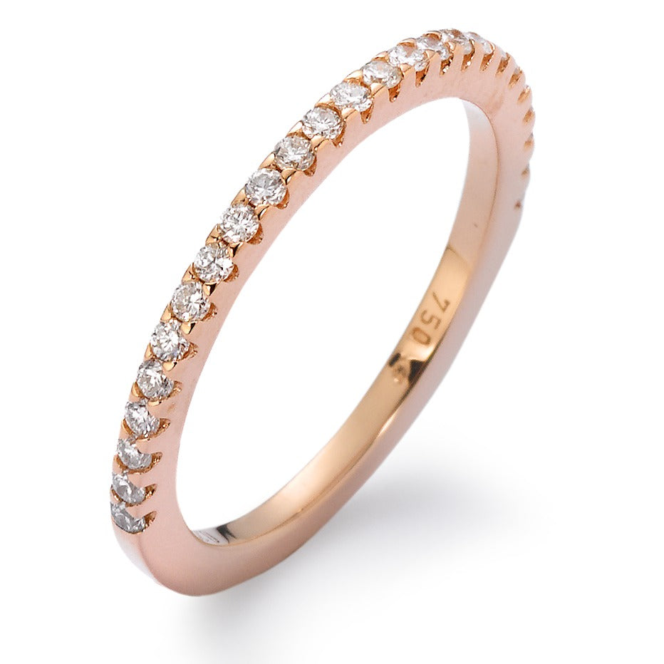 Bague d'éternité Or rouge 18K Diamant blanc, 0.25 ct, 25 Pierres, brillant, w-si