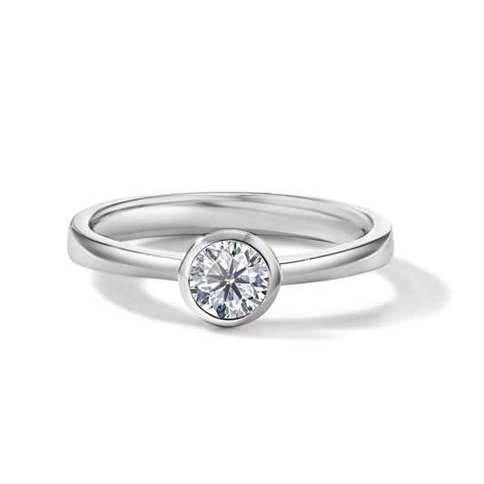 Solitaire ring 18k White Gold Diamond White, 0.33 ct, brilliant, w-si