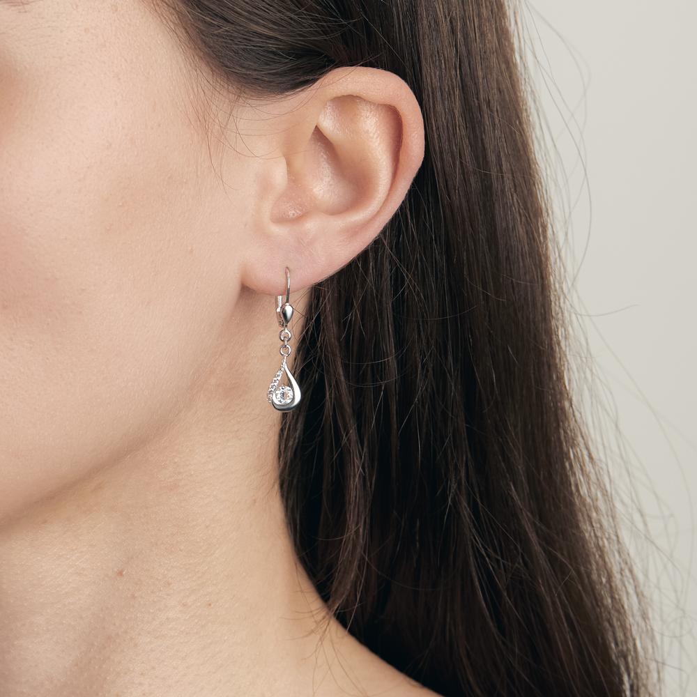 Pendientes Plata Topacio azul Rodio plateado