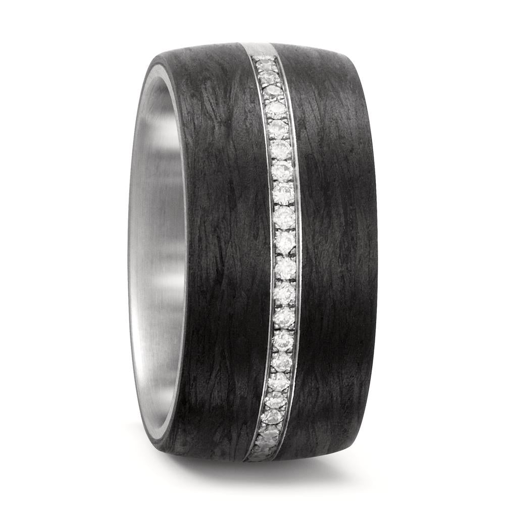 Ring Stainless steel, Carbon Diamond White, 0.175 ct, 25 Stones, w-si