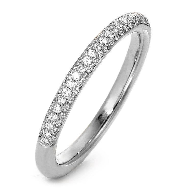 Finger ring 750/18 K vitguld diamant 0.23 ct, 84 stenar, w-si