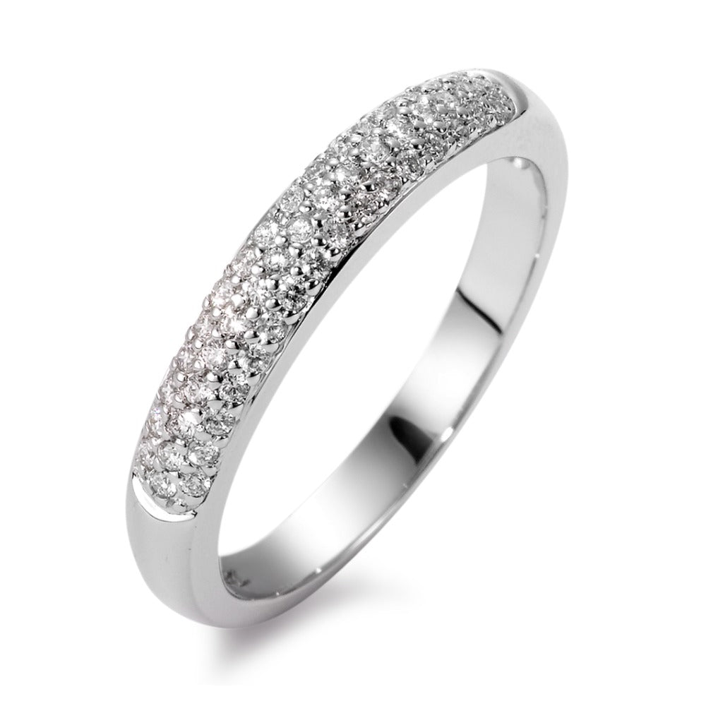 Finger ring 750/18 K vitguld diamant 0.25 ct, 49 stenar, w-si