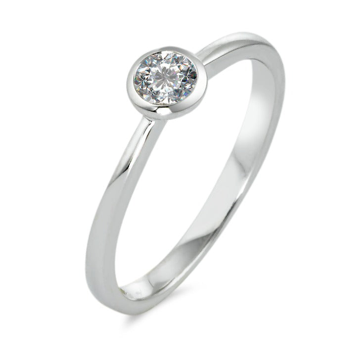 Solitaire ring 18k White Gold Diamond White, 0.20 ct, brilliant, w-si