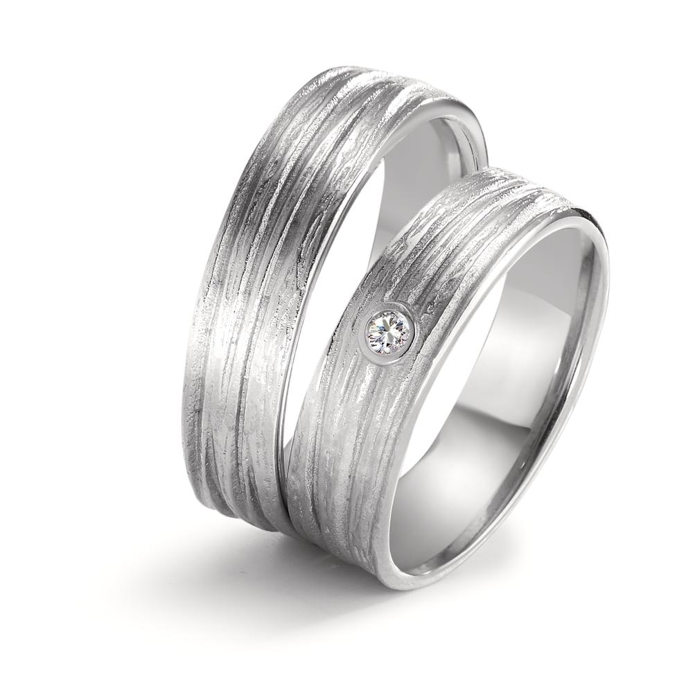 Partnerring 750/18 K vitguld diamant 0.04 ct, w-si