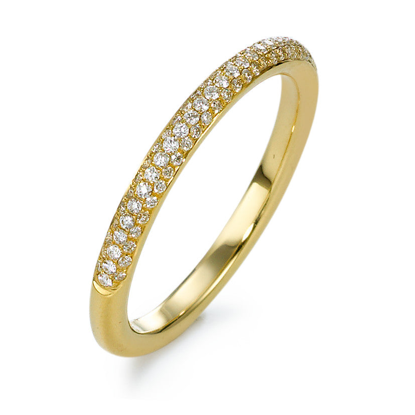 Finger ring 750/18 K gult guld diamant 0.25 ct, 82 stenar, w-si