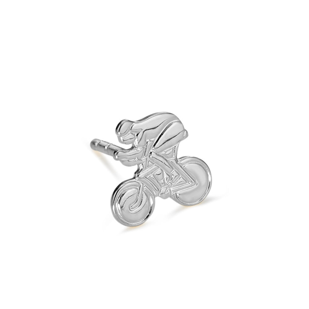 Ohrstecker 1 Stk Silber rhodiniert Rennrad – Rhomberg Schmuck GmbH