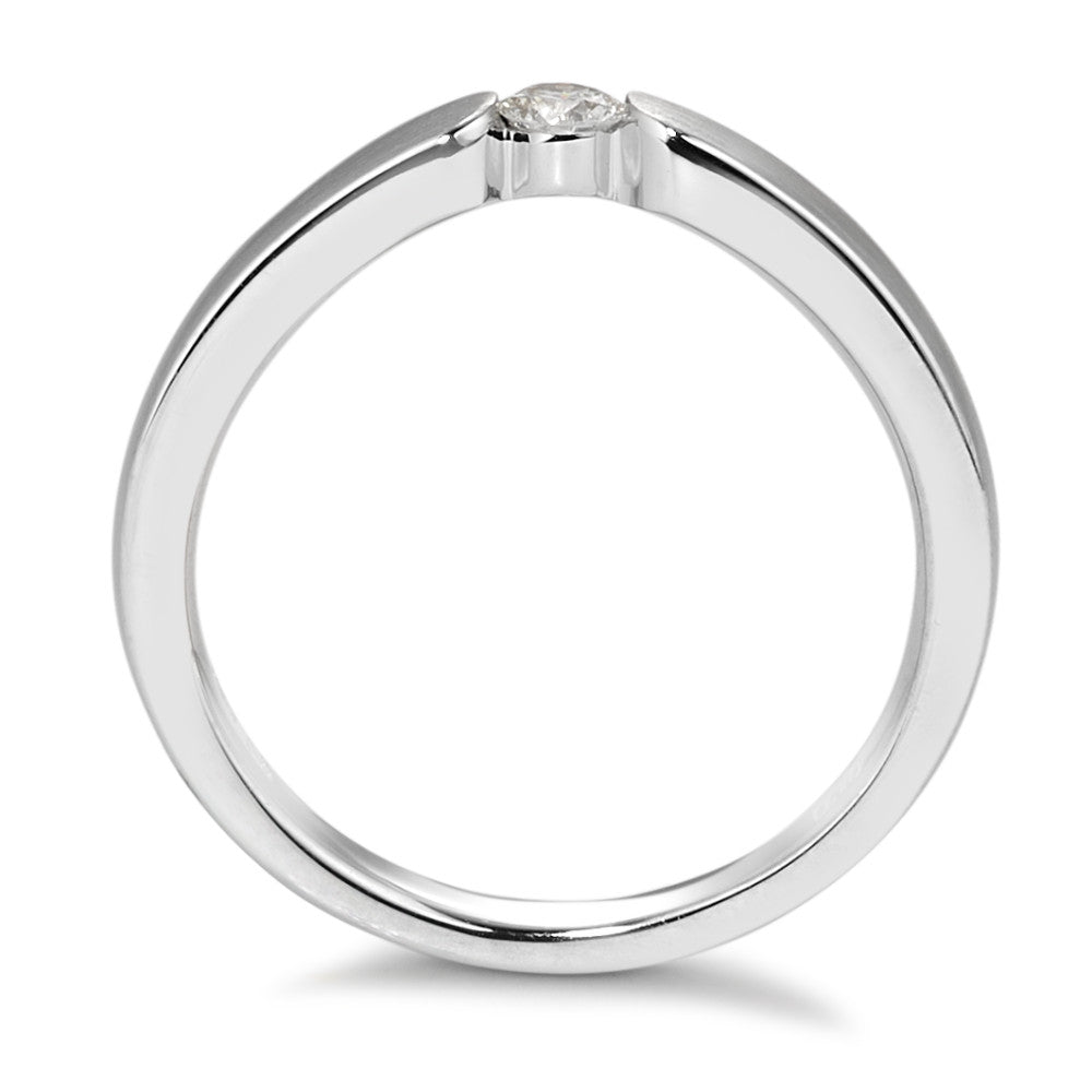 Solitaire ring 18k White Gold Diamond White, 0.15 ct, brilliant, w-si