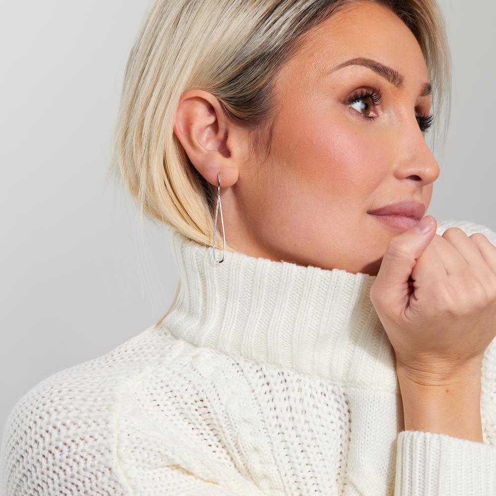 Pendientes 750/oro blanco de 18 quilates Diamante 0.14 ct, w-si