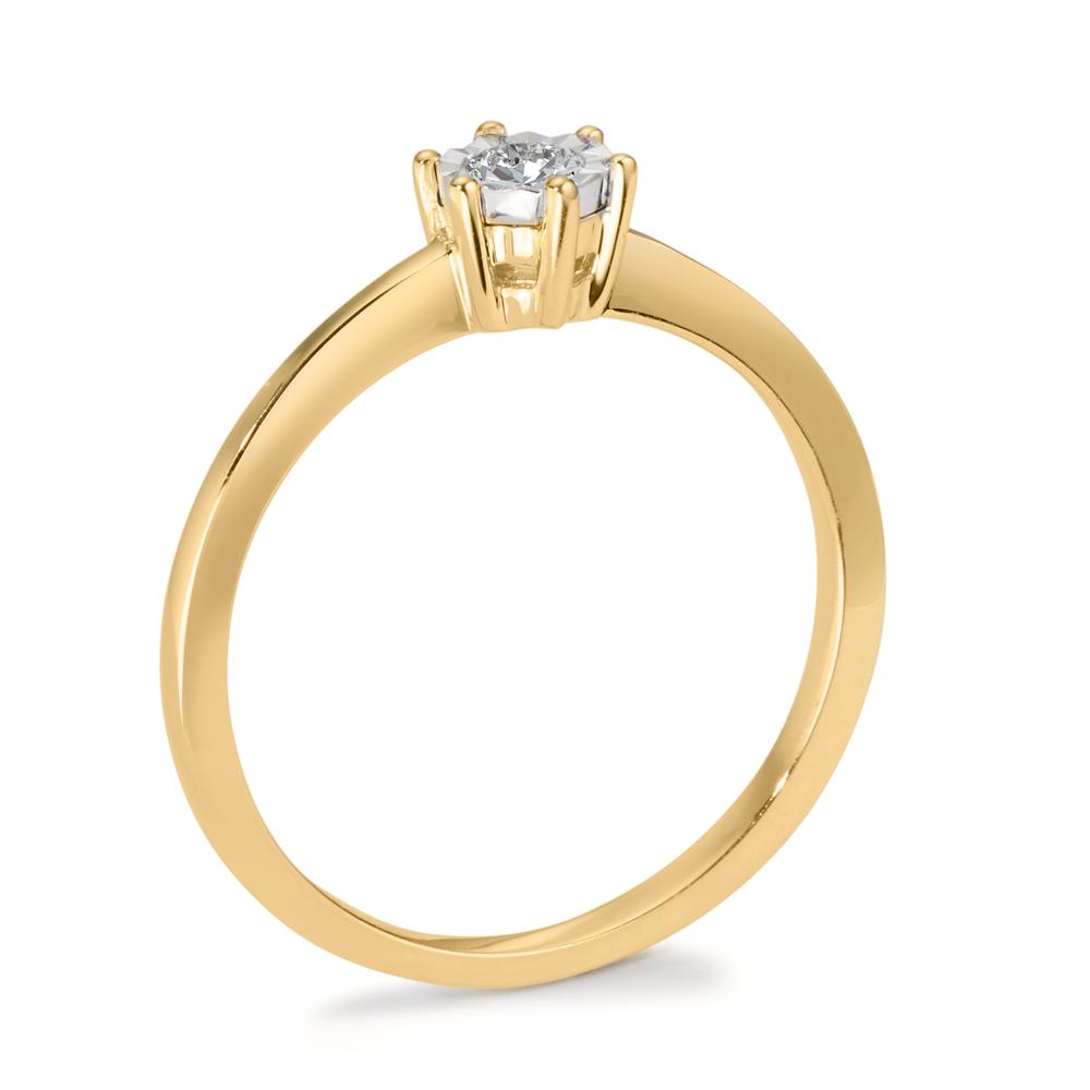 Anillo solitario 750/oro amarillo de 18 quilates Diamante 0.10 ct, w-si Bicolor