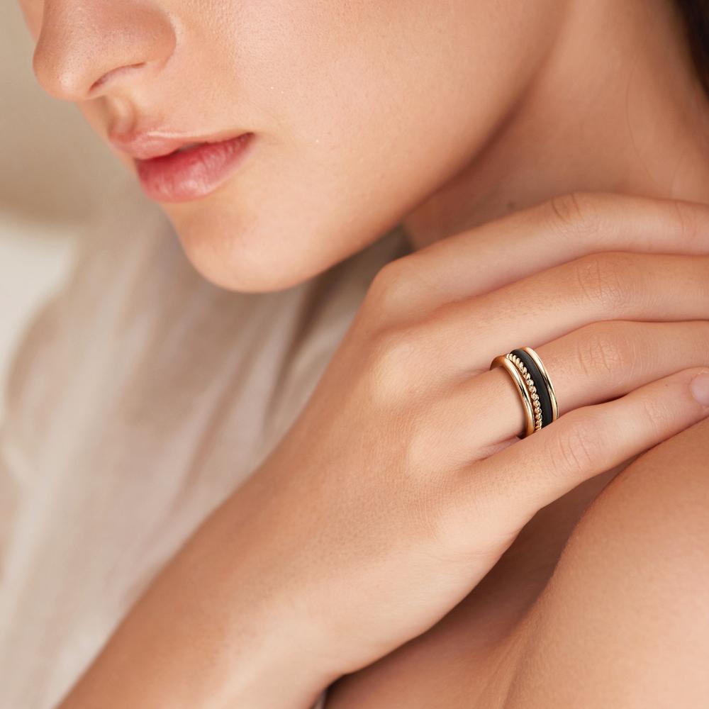 Anello Oro giallo 750/18 carati, Carbonio