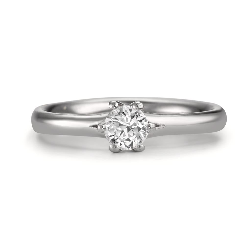 Anillo solitario 950 platino Diamante 0.30 ct, w-si, GIA