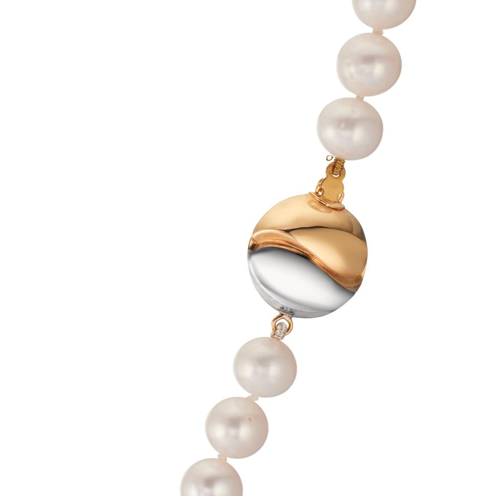 Collar 750/oro amarillo de 18 quilates, 750/oro blanco de 18 quilates Perla cultivada de agua dulce blanco, 7.5 mm 47 cm