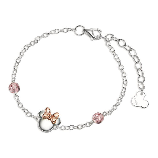 Armband Silver Zirkoniumoxid rosa, 2 stenar ros tvåfärgad 14-17 cm