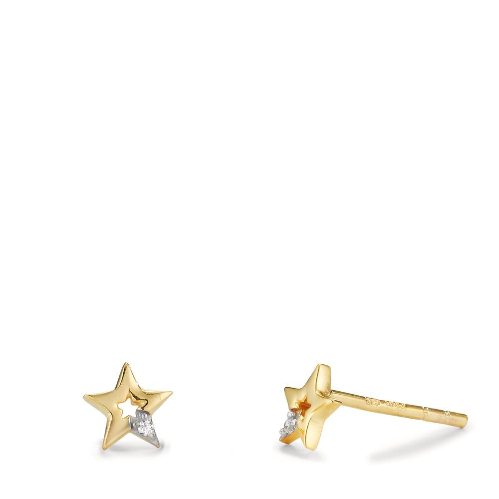 Anillo Oro 9 Kilates Pendientes Niña Oro Amarillo 9 Kilates (9K) Mariposa Circonita Brillo Pendientes Perla Niña Oro