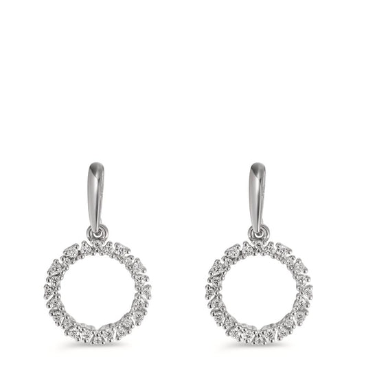Pendientes 750/oro blanco de 18 quilates Diamante 0.33 ct, w-si Ø12.5 mm