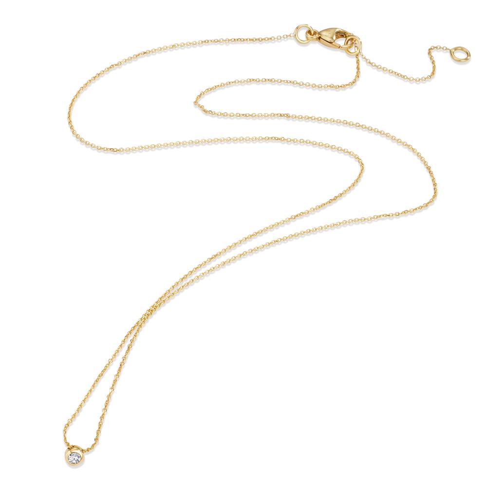 Collier 750/18 K gult guld diamant 0.03 ct, w-si 42-45 cm