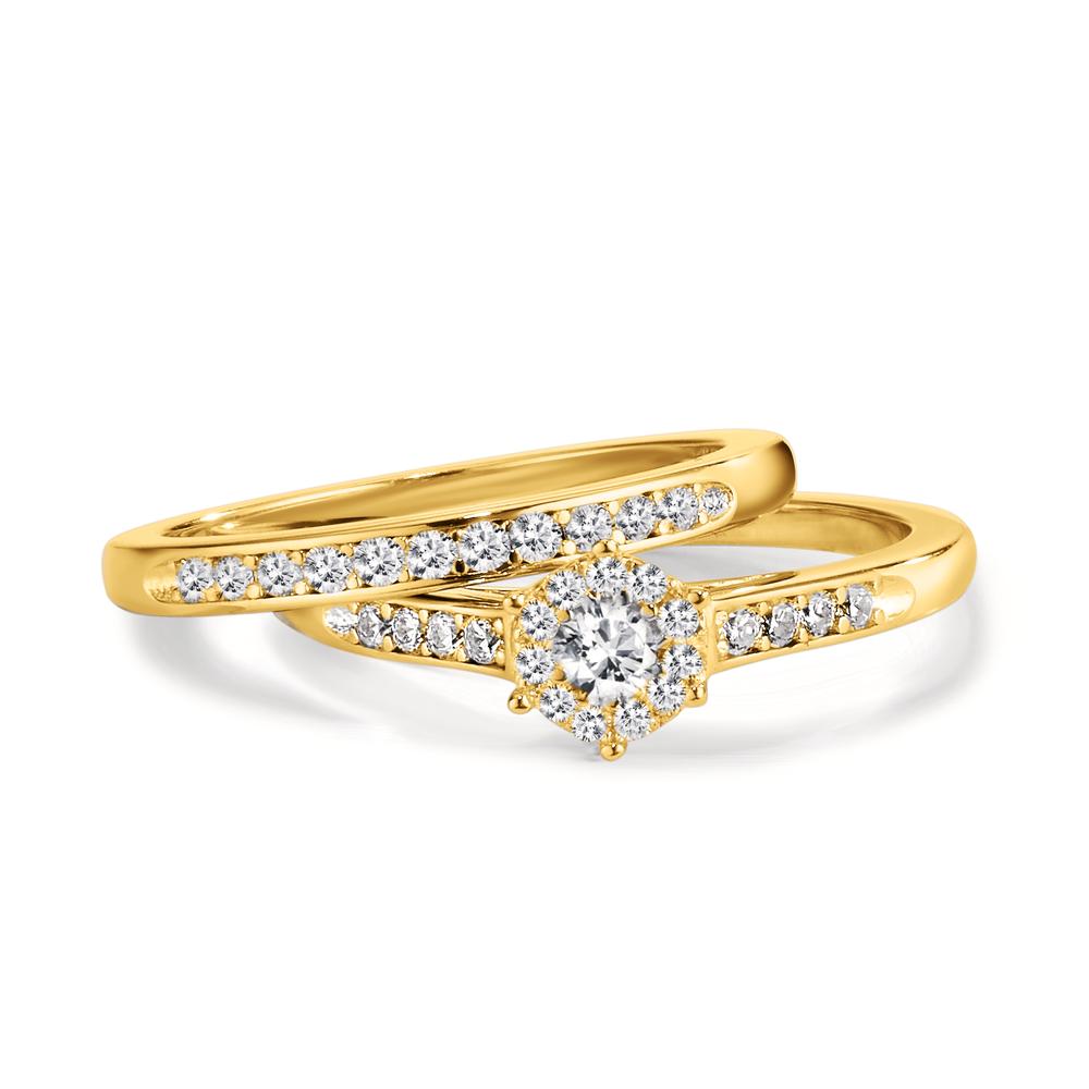 Finger ring Silver Zirkoniumoxid guldpläterad