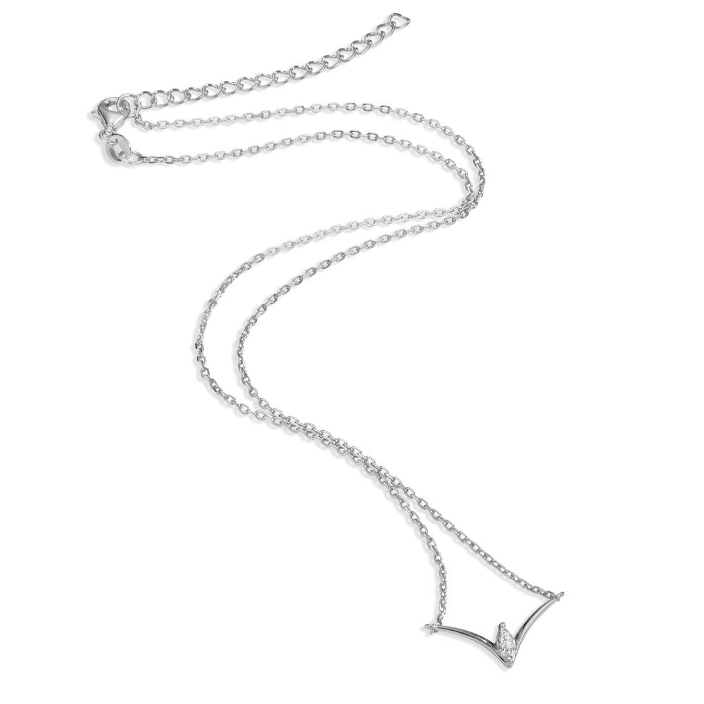 Collier Silber Zirkonia rhodiniert 40-45 cm verstellbar