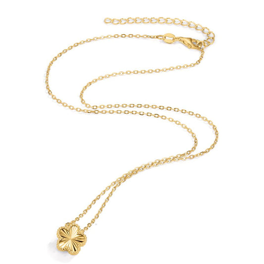 Collier Argent Zircone jaune Plaqué or Fleur 40-45 cm