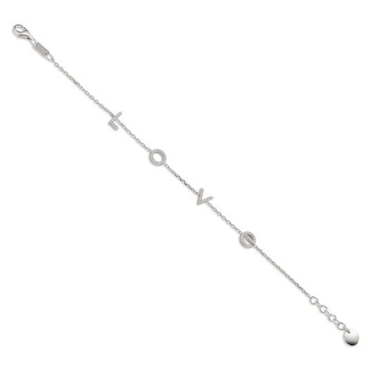 Bracelet Argent Zircone Rhodié 16-18 cm