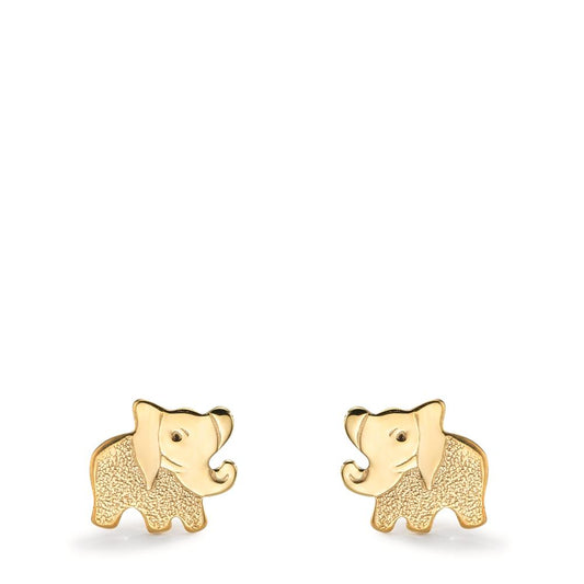 Stud earrings 9k Yellow Gold Elephant