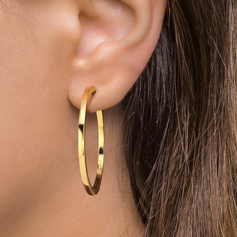 Hoop earrings Silver Yellow Gold plated