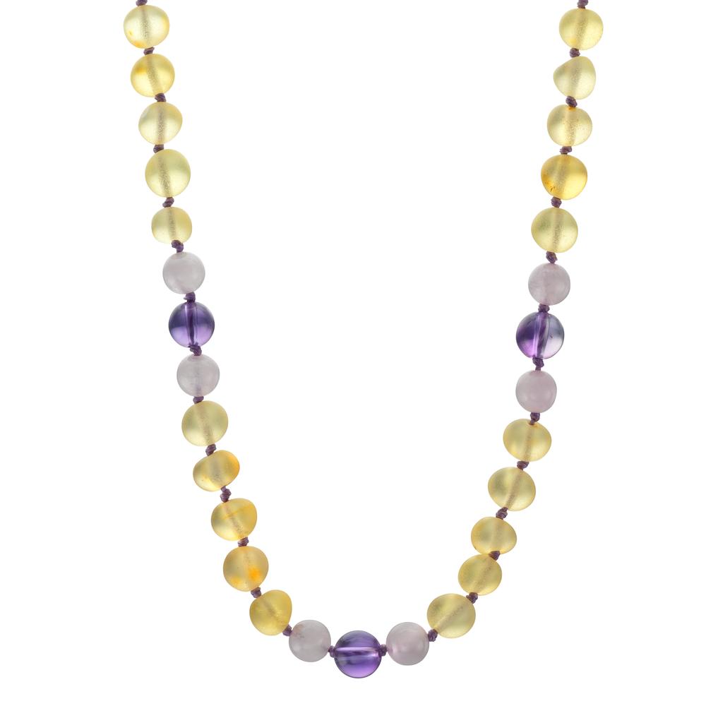Collier Bernstein Amethyst, Quarz 34 cm Ø6.5 mm – Rhomberg Schmuck GmbH