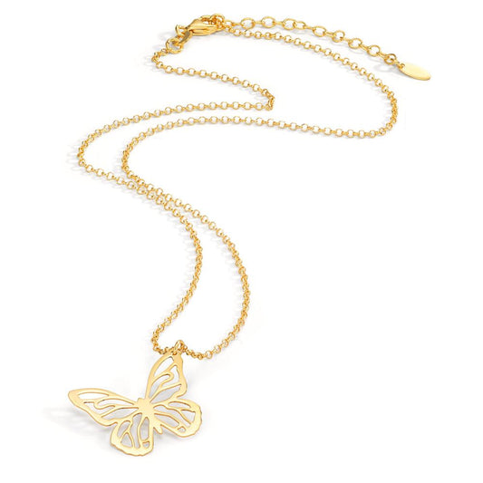 Necklace Silver Yellow Gold plated Butterfly 40-44 cm