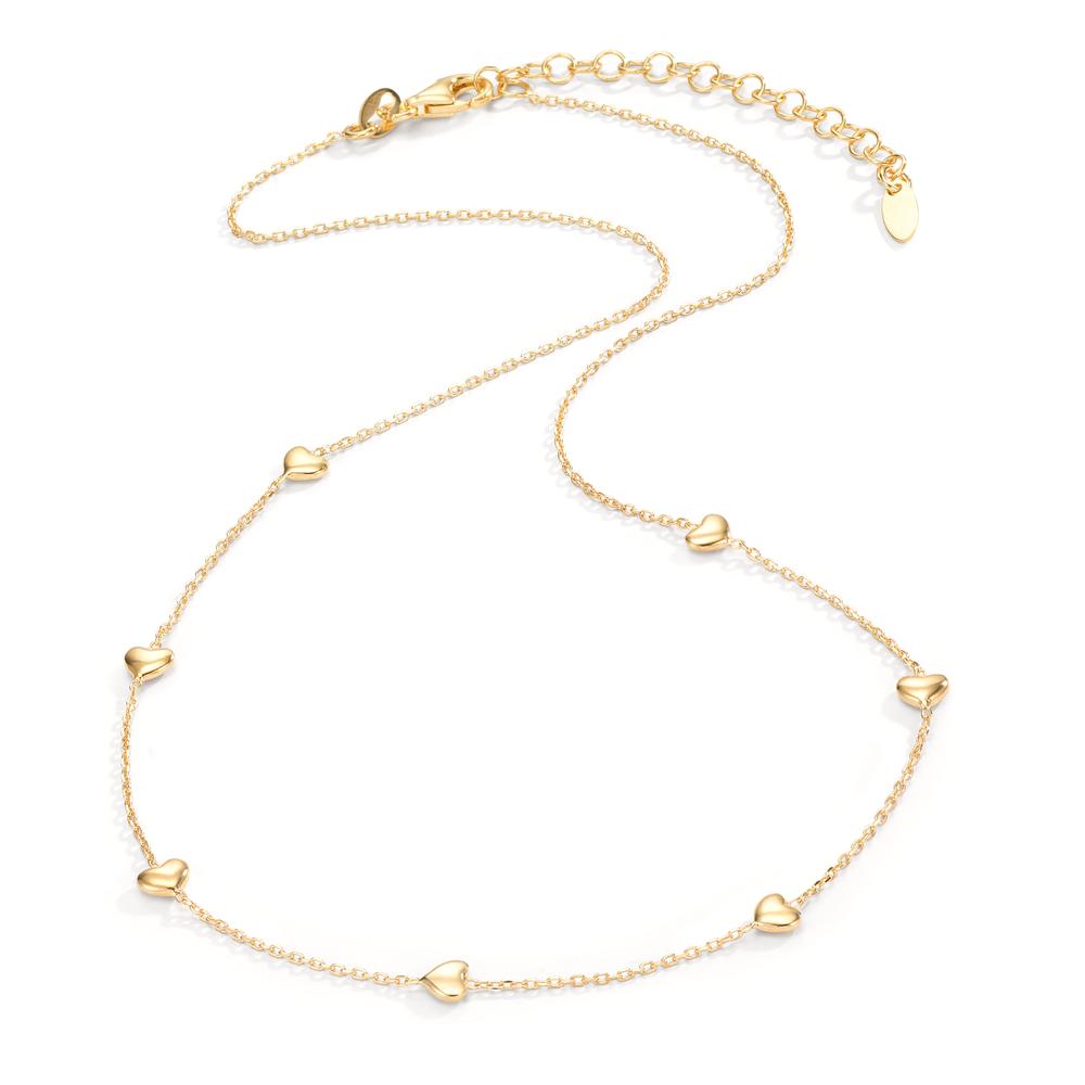 Collier Silver gul guldpläterad Hjärta 40-44 cm