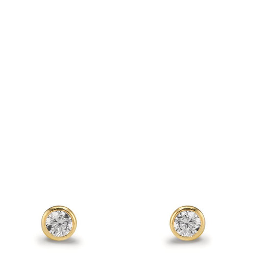 Pendientes Oro amarillo de 375/9K Circonita 2 piedras Ø3.5 mm