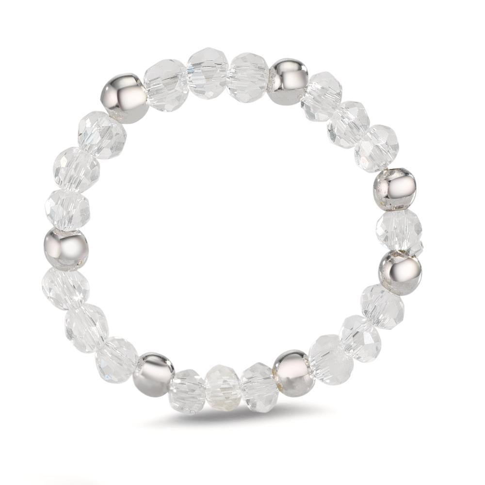 Anillo de dedo Acero inoxidable Cristal blanco, 3 mm