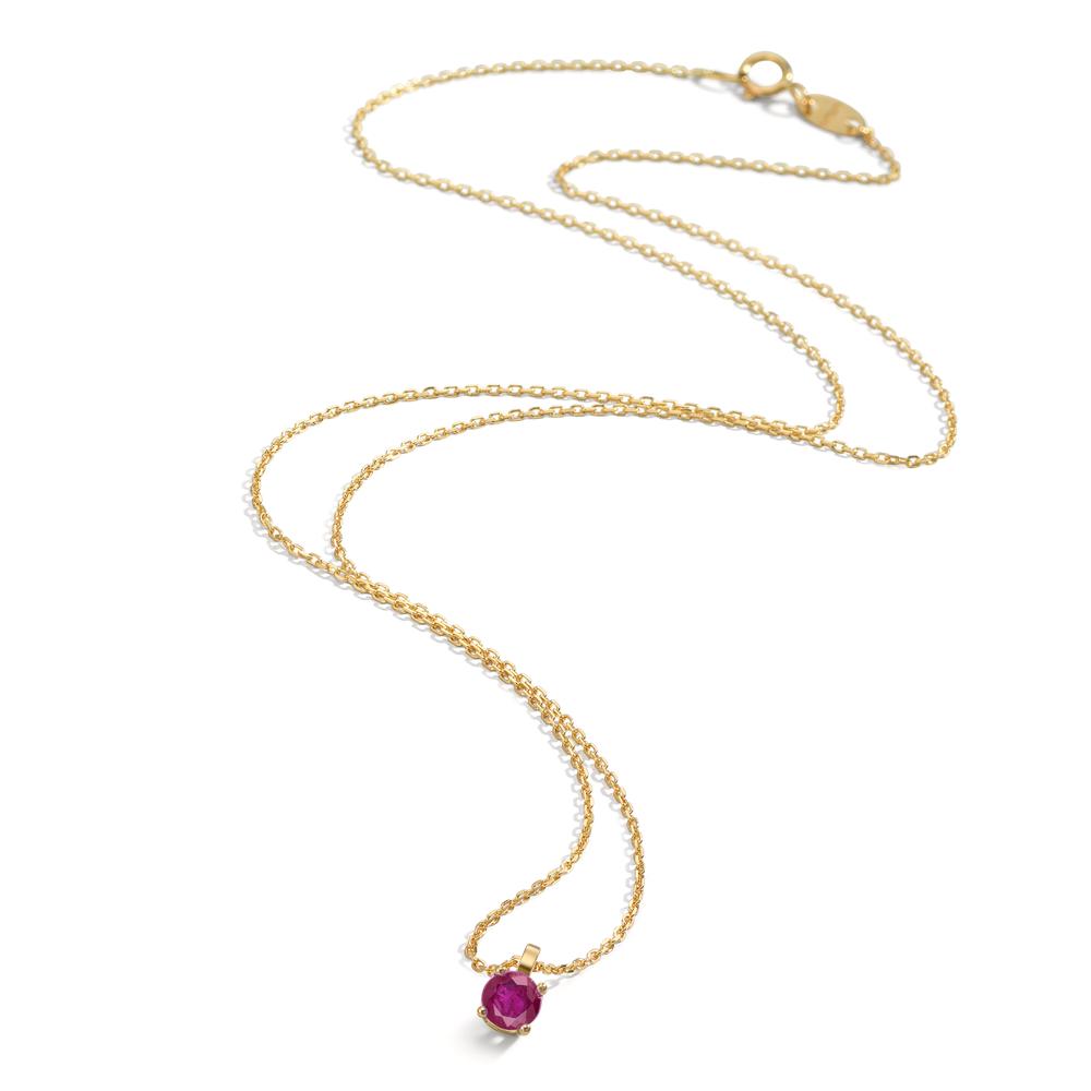 Collier 750/18 K gult guld rubin 0.26 ct 42 cm