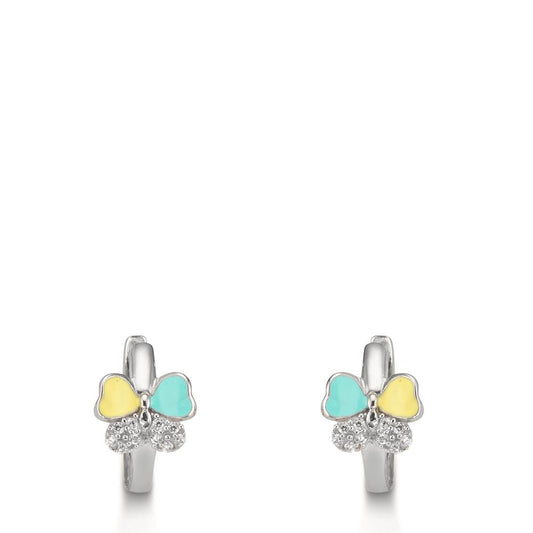 Orecchini circolari Argento Zirconia 20 pietra rodiato Farfalla