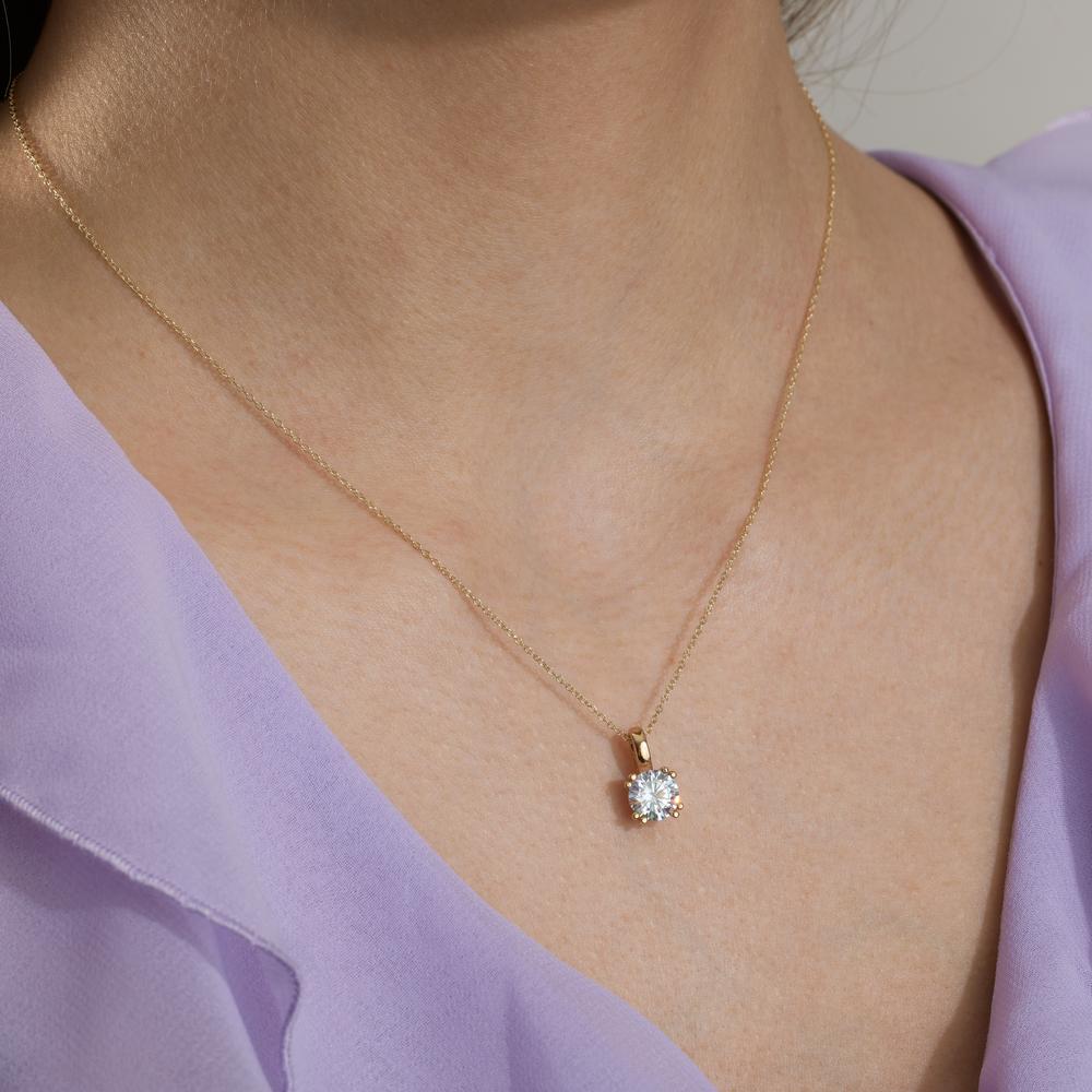 Necklace with pendant 9k Yellow Gold Zirconia 40-42 cm