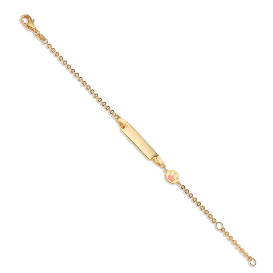 Bracciale con incisione Oro giallo 375/9K laccato Corona 12-14 cm