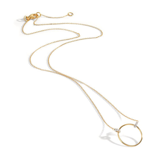 Necklace 9k Yellow Gold, 9k White Gold Zirconia 6 Stones 42-45 cm Ø14 mm