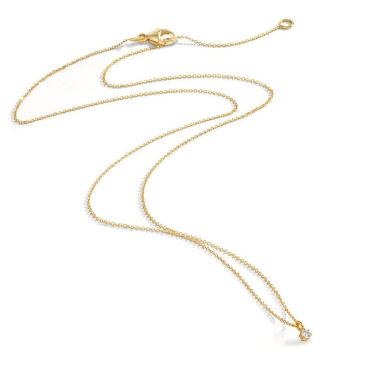 Necklace 18k Yellow Gold Diamond 0.03 ct, w-si 42-45 cm