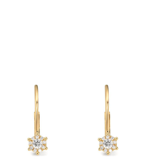 Ohrhänger 750/18 K Gelbgold Diamant 0.17 ct, 2 Steine, w-si