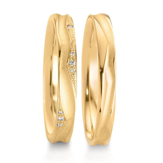 Anello del partner Oro giallo 750/18 carati Diamante 0.033 ct, 12 pietra, w-vsi