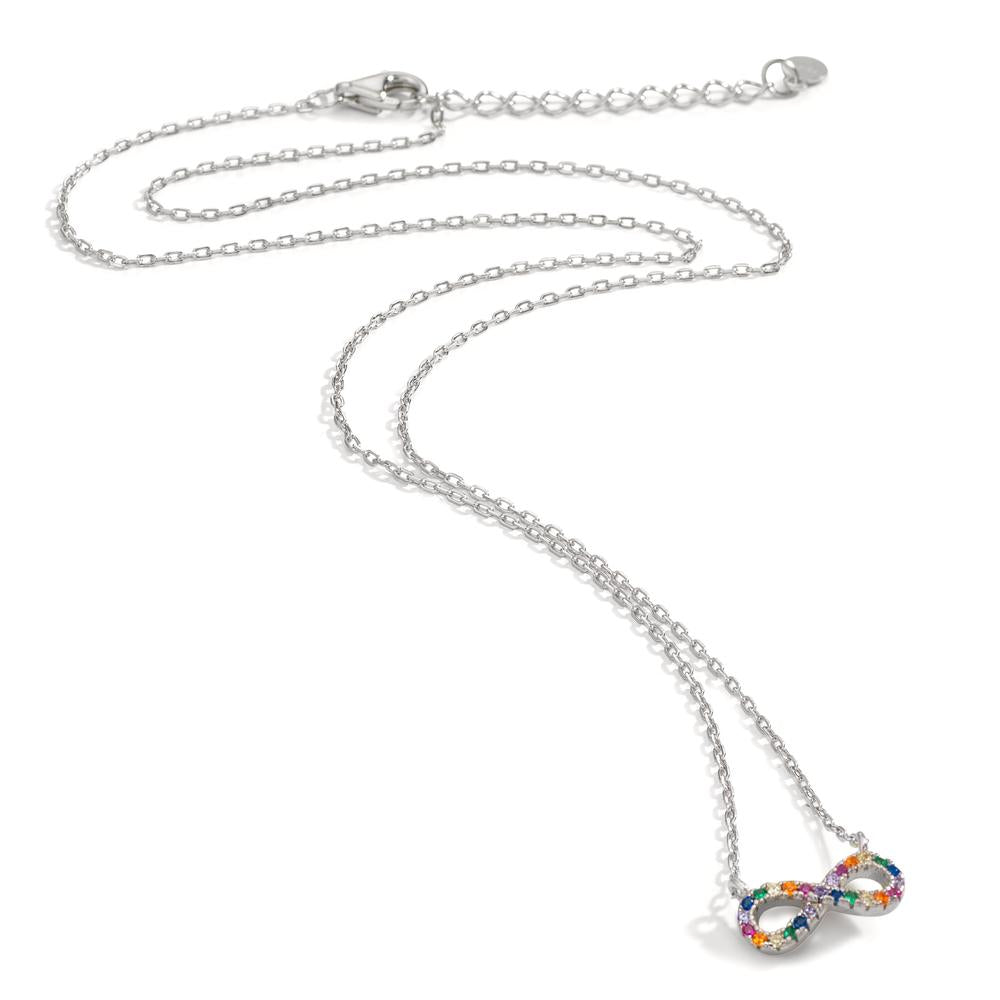 Collier Silber Zirkonia bunt rhodiniert Infinity 42-45 cm verstellbar