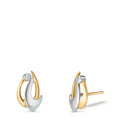 Örhängen med knoppar 750/18 K gult guld, 750/18 K vitguld diamant 0.02 ct, 2 stenar, p1
