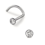 Nose Stud Titanium Crystal White Ø2.5 mm