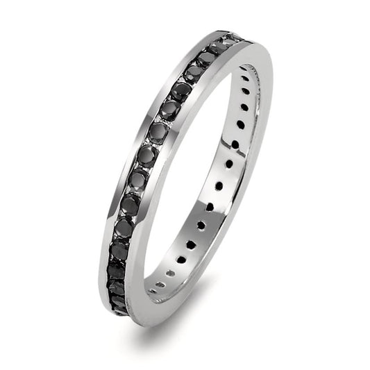 Memory ring Silver Zirconia Rhodium plated