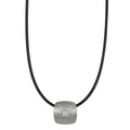 Collar Acero inoxidable, Caucho Diamante 0.072 ct, 9 piedras, tw-si 45 cm Ø2 mm