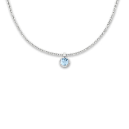 Pendentif 750 topaze diamants
