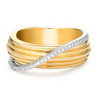 Anillo de dedo 750/oro amarillo de 18 quilates Diamante 0.12 ct, w-si