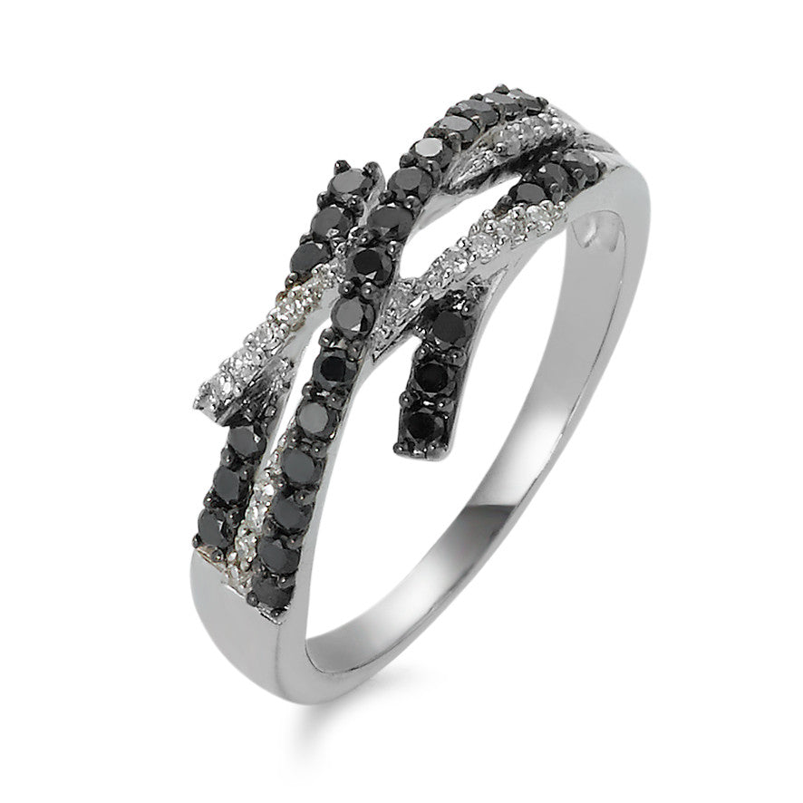 Anello Oro bianco 750/18 carati Diamante 0.47 ct, 41 pietra, w-si